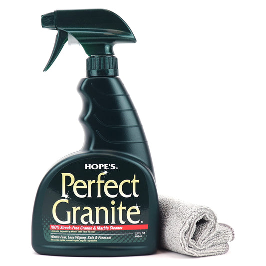 Perfect Granite & Marble Countertop Cleaner + Microfiber Cloth – 1 Pack (22 oz)