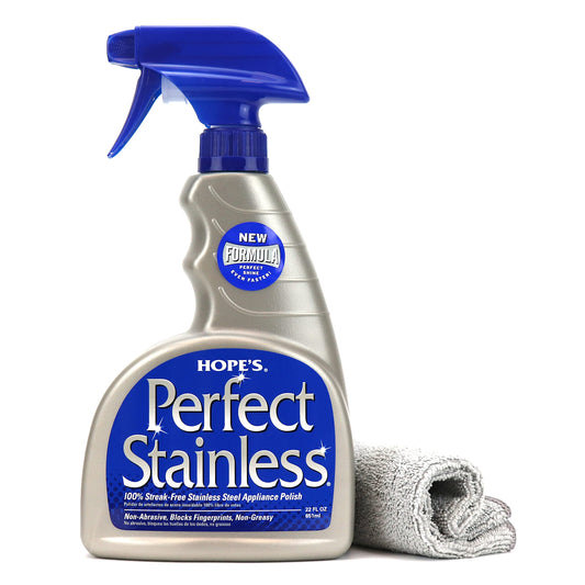 Perfect Stainless Steel Cleaner & Polish + Microfiber Cloth – 1 Pack (22 oz)