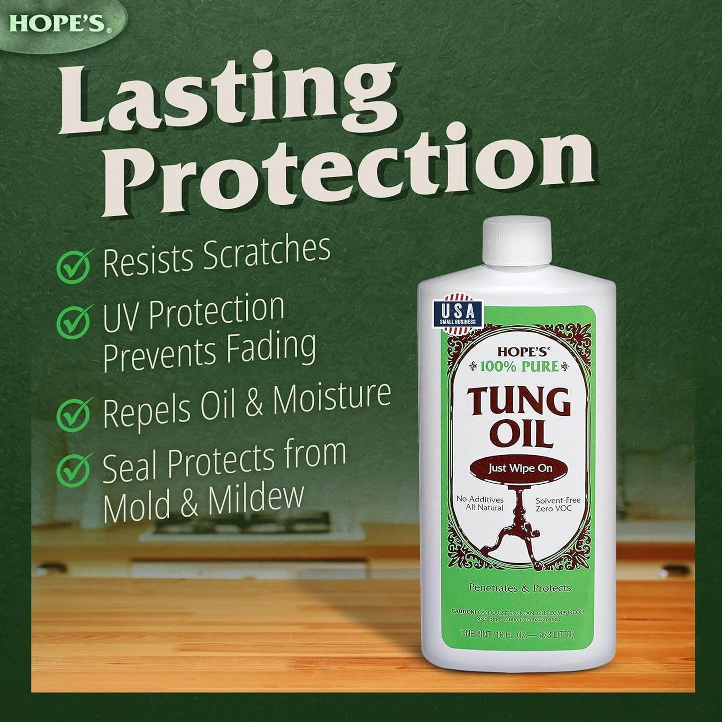 100% Pure Tung Oil – 1 Pack (16 oz)