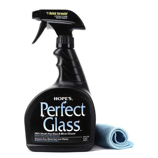 Perfect Glass Cleaner Spray + Microfiber Cloth – 1 Pack (32 oz)